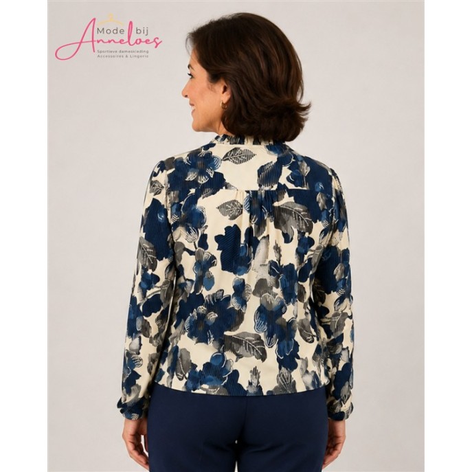 Batida Blouson vhals ruffel 2628 Sapphire flower Batida Blouson vhals ruffel 2628 Sapphire flower